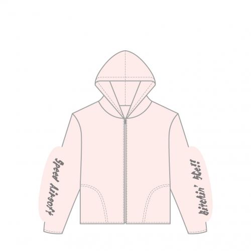 cool hoody-full zip/5Cell ライトピンク