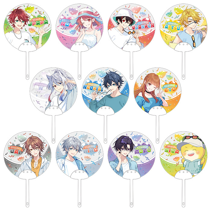 カラフルピーチ♡カラピチ ペンライト うちわ2点セットまとめ売り カラフルピーチ♡カラピチ ペンライト うちわ2点セットまとめ