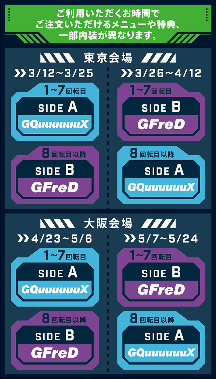 OSAKA INFORMATION - 機動戦士Gundam GQuuuuuuX Cafe －each choice of